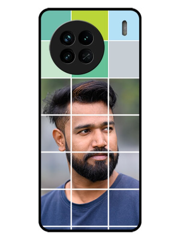 Custom Vivo X90 5G Photo Printing on Glass Case - with white box pattern