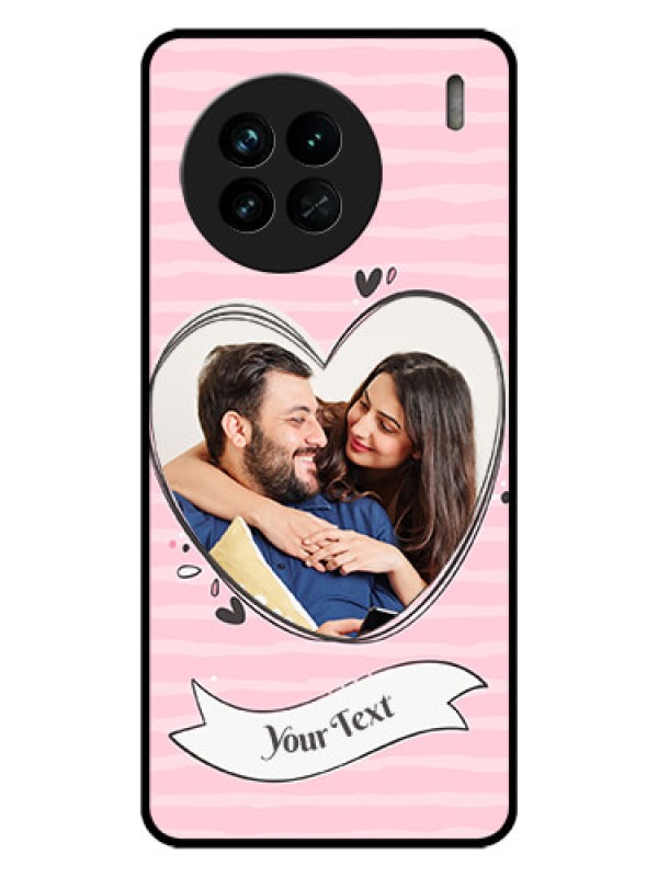 Custom Vivo X90 5G Custom Glass Phone Case - Vintage Heart Design