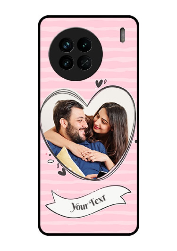 Vivo X90 5G Custom Glass Phone Case - Vintage Heart Design