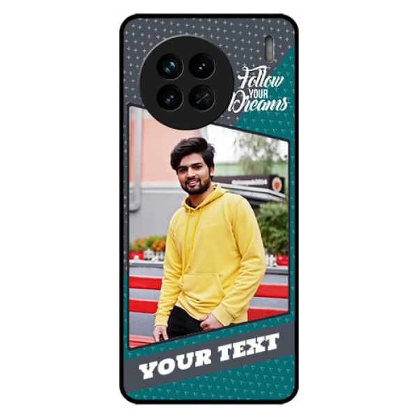Vivo X90 5G Personalized Glass Phone Case - Background Pattern Design with Quote Vivo X90 5G Personalized Glass Phone Case - Background Pattern Design with Quote