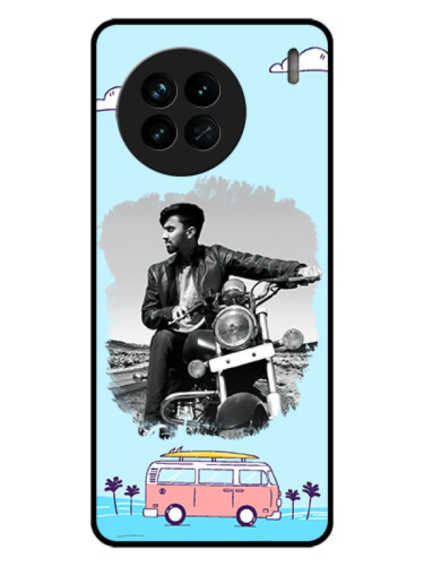 Custom Vivo X90 5G Photo Printing on Glass Case - Travel & Adventure Design