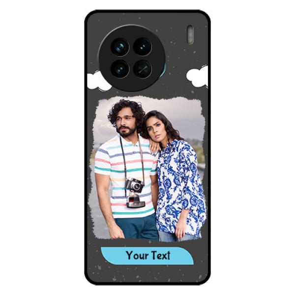 Vivo X90 5G Custom Glass Phone Case - Splashes with love doodles Design Vivo X90 5G Custom Glass Phone Case - Splashes with love doodles Design