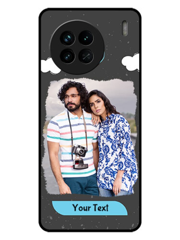 Custom Vivo X90 5G Custom Glass Phone Case - Splashes with love doodles Design