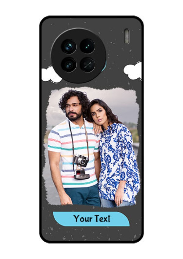 Vivo X90 5G Custom Glass Phone Case - Splashes with love doodles Design