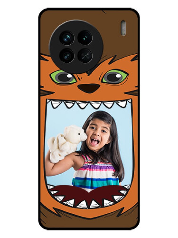 Custom Vivo X90 5G Photo Printing on Glass Case - Owl Monster Back Case Design