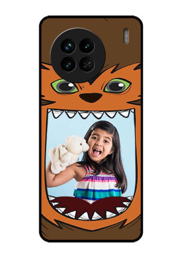 Vivo X90 5G Photo Printing on Glass Case - Owl Monster Back Case Design