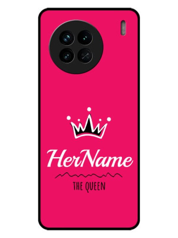 Custom Vivo X90 5G Glass Phone Case Queen with Name