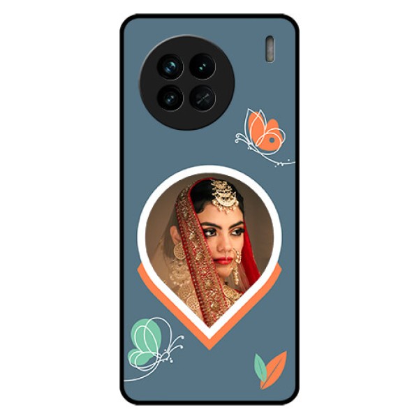 Vivo X90 5G Custom Glass Mobile Case - Droplet Butterflies Design Vivo X90 5G Custom Glass Mobile Case - Droplet Butterflies Design