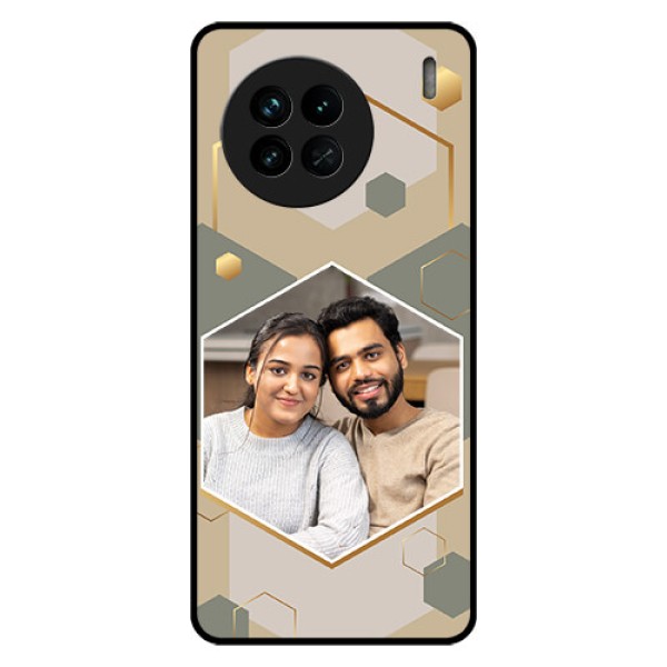 Vivo X90 5G Photo Printing on Glass Case - Stylish Hexagon Pattern Design Vivo X90 5G Photo Printing on Glass Case - Stylish Hexagon Pattern Design