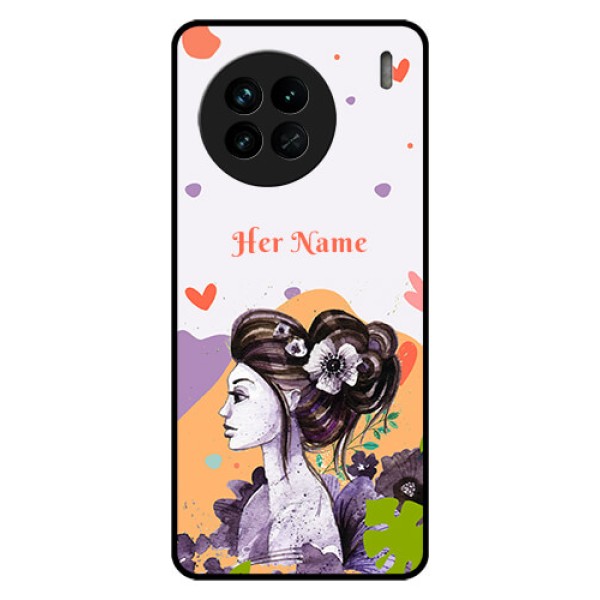 Vivo X90 5G Personalized Glass Phone Case - Woman And Nature Design
