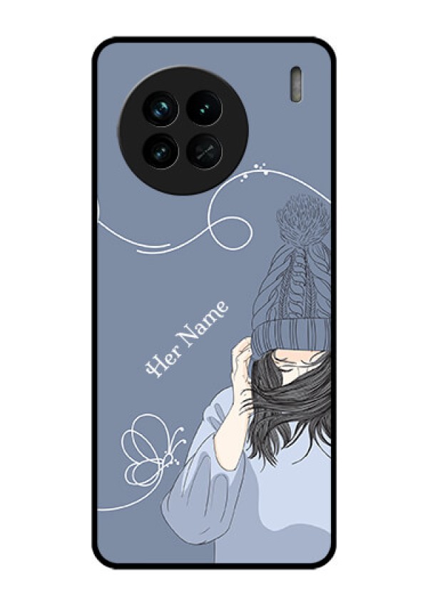 Vivo X90 5G Custom Glass Mobile Case - Girl in winter outfit Design