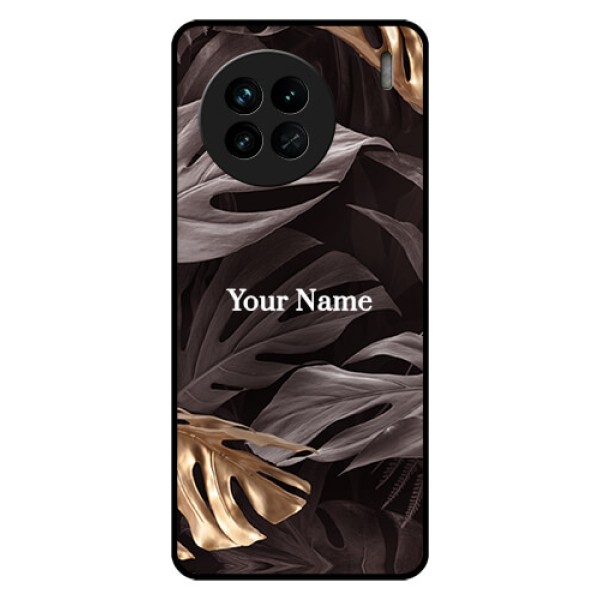 Vivo X90 5G Personalised Glass Phone Case - Wild Leaves digital paint Design Vivo X90 5G Personalised Glass Phone Case - Wild Leaves digital paint Design