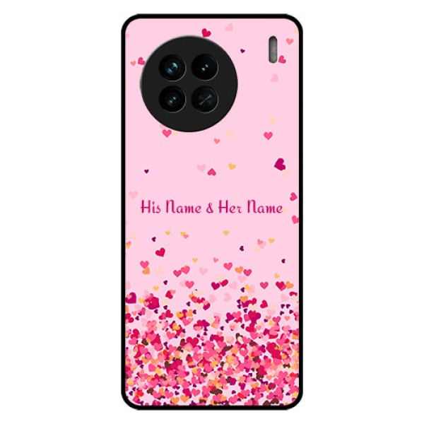 Vivo X90 5G Photo Printing on Glass Case - Floating Hearts Design