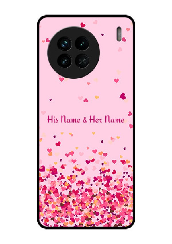 Vivo X90 5G Photo Printing on Glass Case - Floating Hearts Design