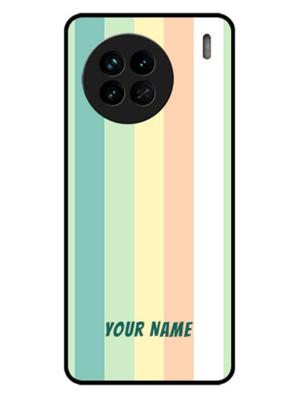 Custom Vivo X90 5G Photo Printing on Glass Case - Multi-colour Stripes Design