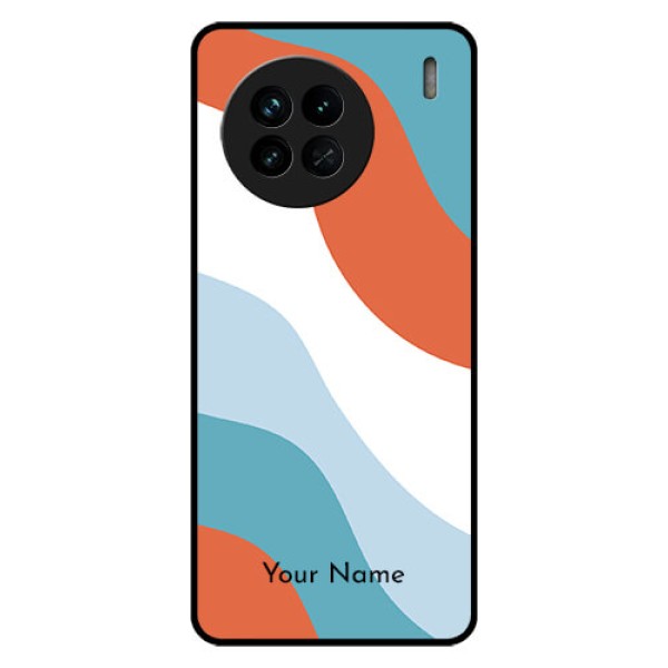 Vivo X90 5G Custom Glass Mobile Case - coloured Waves Design