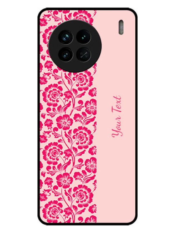 Custom Vivo X90 5G Custom Glass Phone Case - Attractive Floral Pattern Design