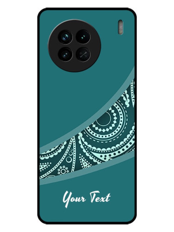 Custom Vivo X90 5G Photo Printing on Glass Case - semi visible floral Design