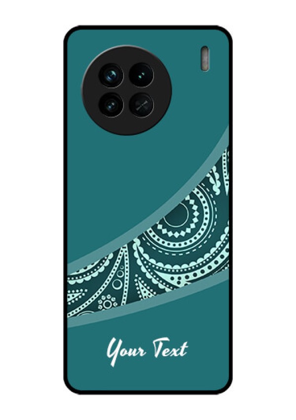 Vivo X90 5G Photo Printing on Glass Case - semi visible floral Design