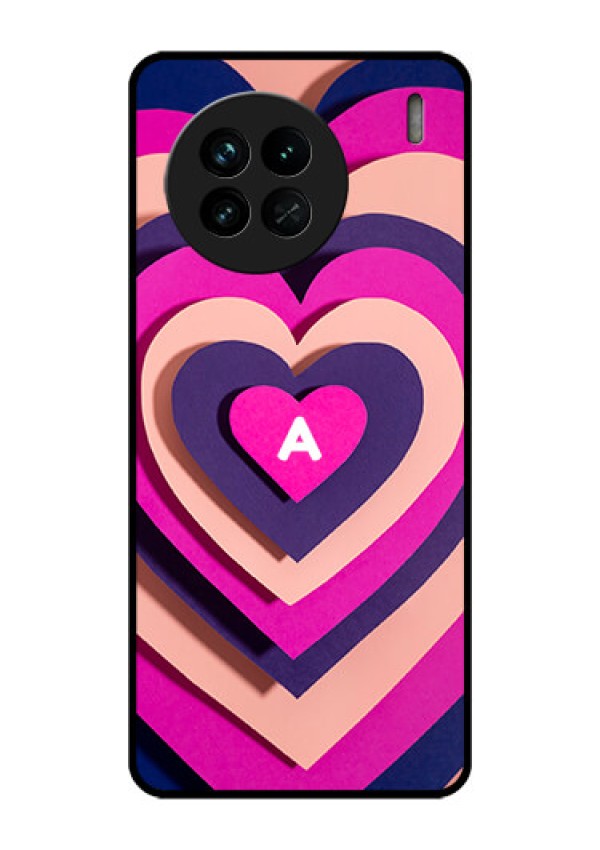 Vivo X90 5G Custom Glass Mobile Case - Cute Heart Pattern Design