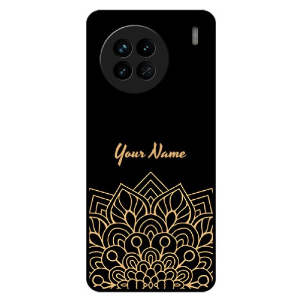 Vivo X90 5G Custom Glass Phone Case - Golden mandala Design