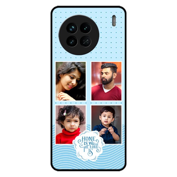 Vivo X90 5G Custom Glass Phone Case - Cute love quote with 4 pic upload Design Vivo X90 5G Custom Glass Phone Case - Cute love quote with 4 pic upload Design