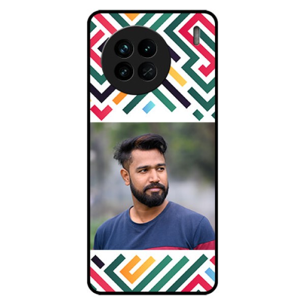 Vivo X90 5G Personalized Glass Phone Case - Colorful Maze Pattern Design