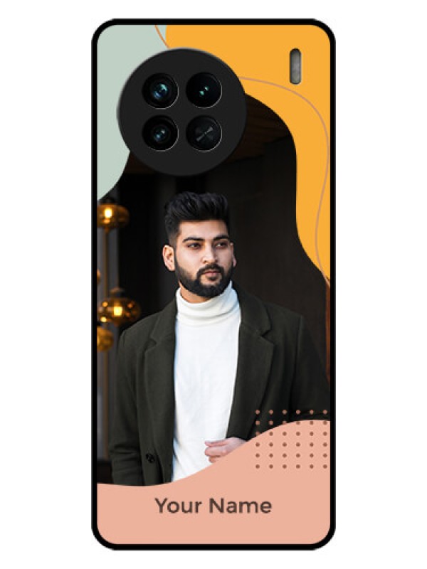 Custom Vivo X90 5G Personalized Glass Phone Case - Tri-coloured overlay design