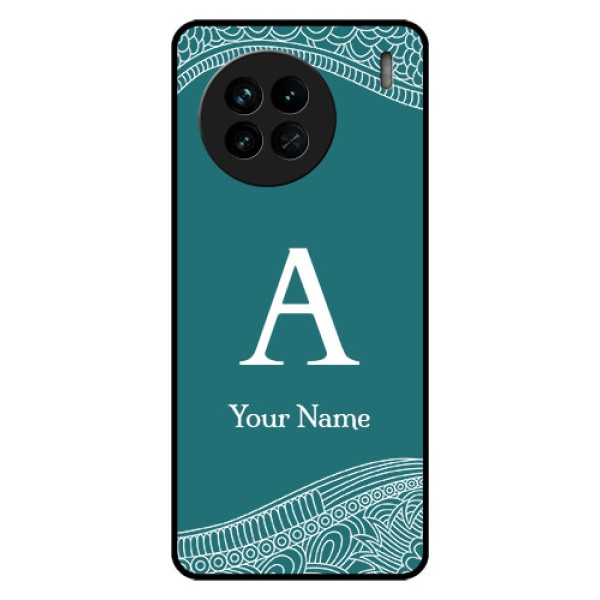 Vivo X90 5G Personalized Glass Phone Case - line art pattern with custom name Design Vivo X90 5G Personalized Glass Phone Case - line art pattern with custom name Design
