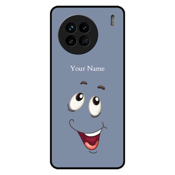 Vivo X90 5G Photo Printing on Glass Case - Laughing Cartoon Face Design
