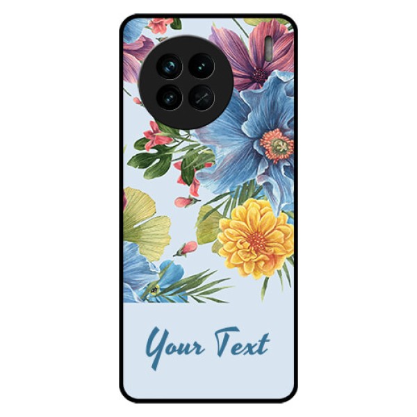 Vivo X90 5G Custom Glass Mobile Case - Stunning Watercolored Flowers Painting Design Vivo X90 5G Custom Glass Mobile Case - Stunning Watercolored Flowers Painting Design