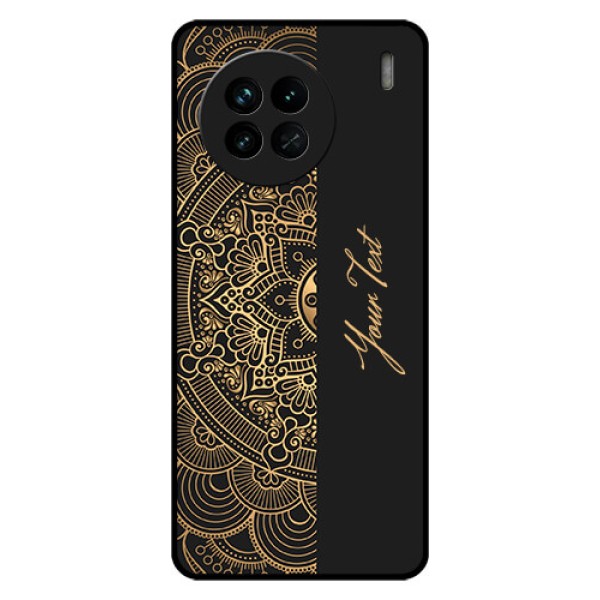 Vivo X90 5G Photo Printing on Glass Case - Mandala art with custom text Design