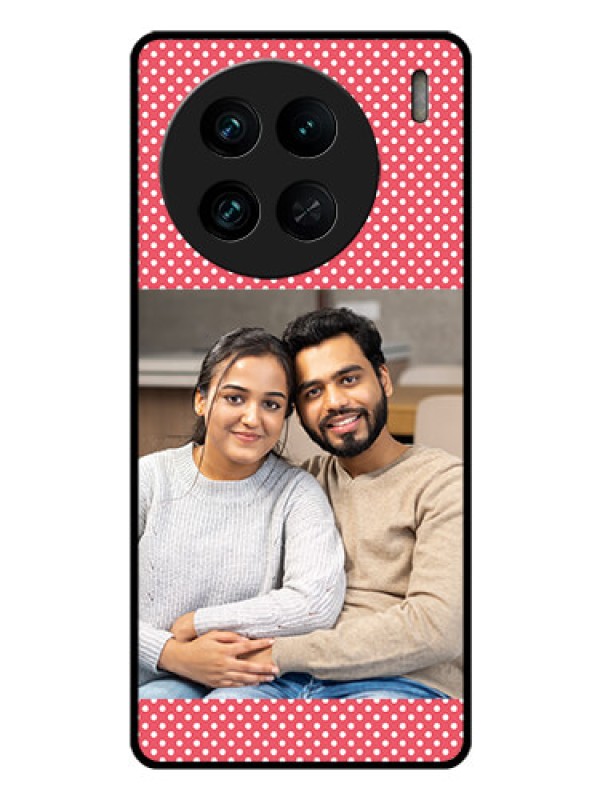 Custom Vivo X90 Pro 5G Custom Glass Phone Case - White Dotted Design