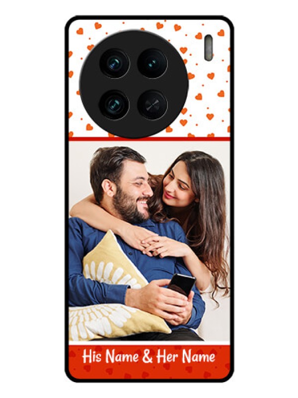 Custom Vivo X90 Pro 5G Custom Glass Phone Case - Orange Love Symbol Design