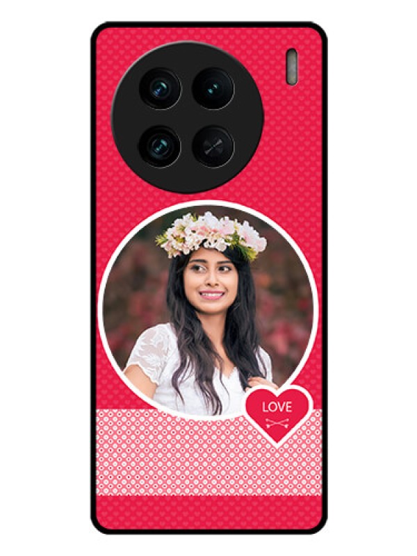 Custom Vivo X90 Pro 5G Personalised Glass Phone Case - Pink Pattern Design