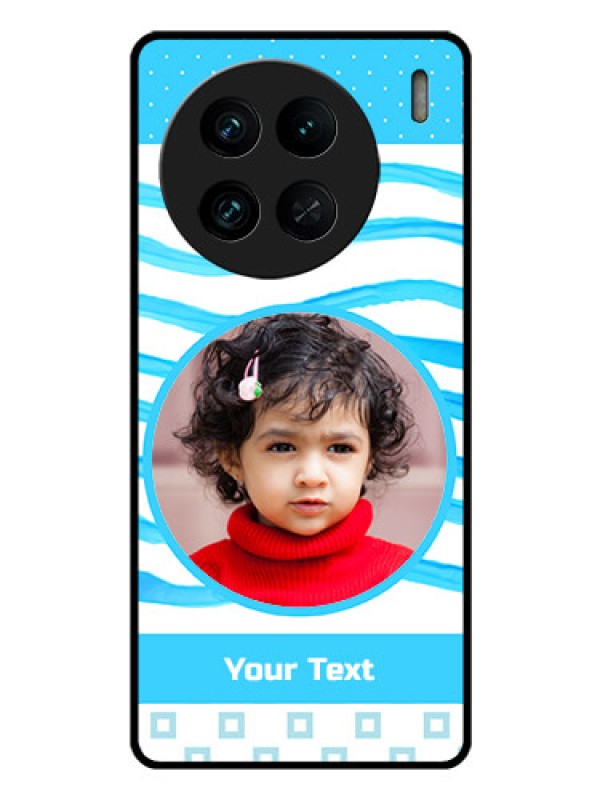 Custom Vivo X90 Pro 5G Custom Glass Phone Case - Simple Blue Case Design