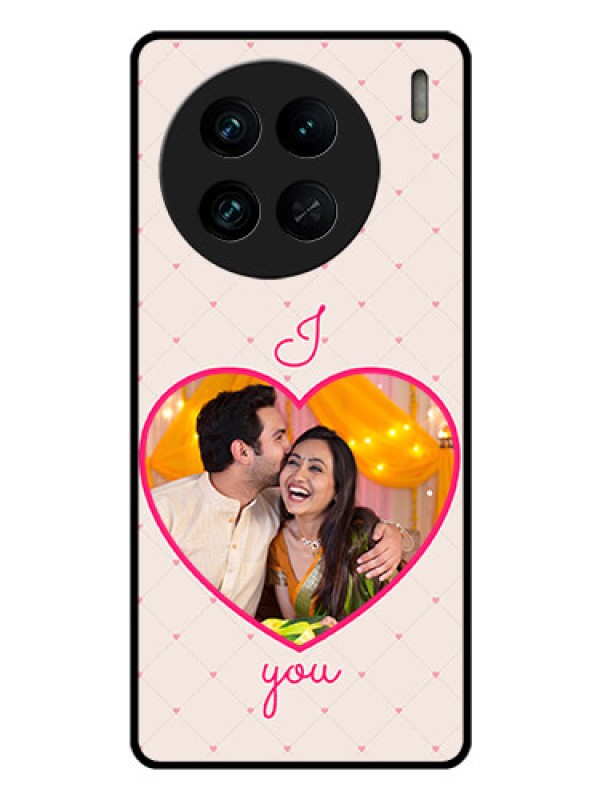 Custom Vivo X90 Pro 5G Custom Glass Mobile Case - Heart Shape Design