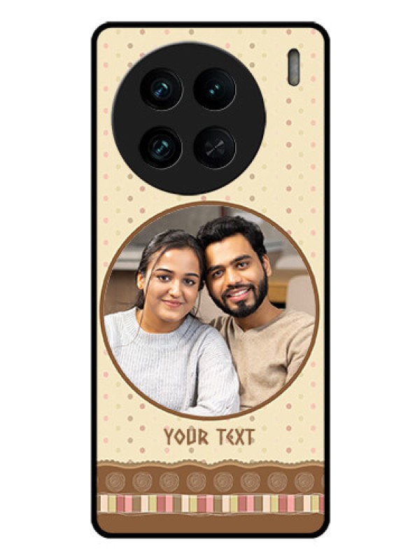 Custom Vivo X90 Pro 5G Custom Glass Mobile Case - Brown Dotted Mobile Case Design