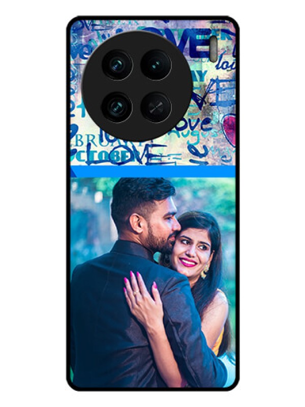 Custom Vivo X90 Pro 5G Custom Glass Mobile Case - Colorful Love Design