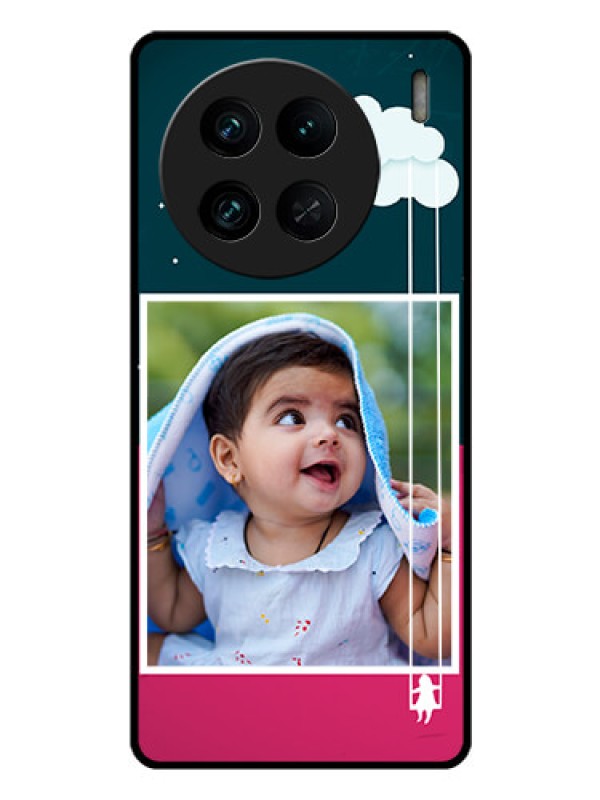 Custom Vivo X90 Pro 5G Custom Glass Phone Case - Cute Girl with Cloud Design
