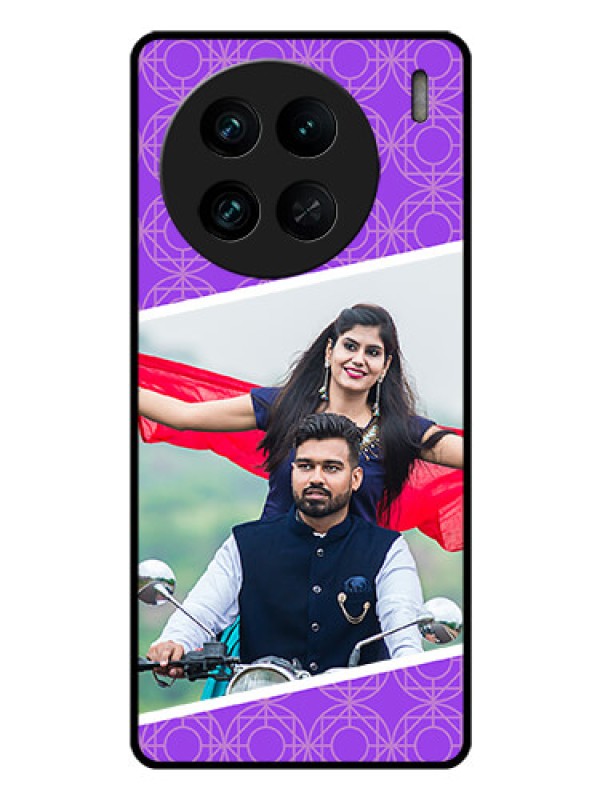 Custom Vivo X90 Pro 5G Custom Glass Phone Case - Violet Pattern Design