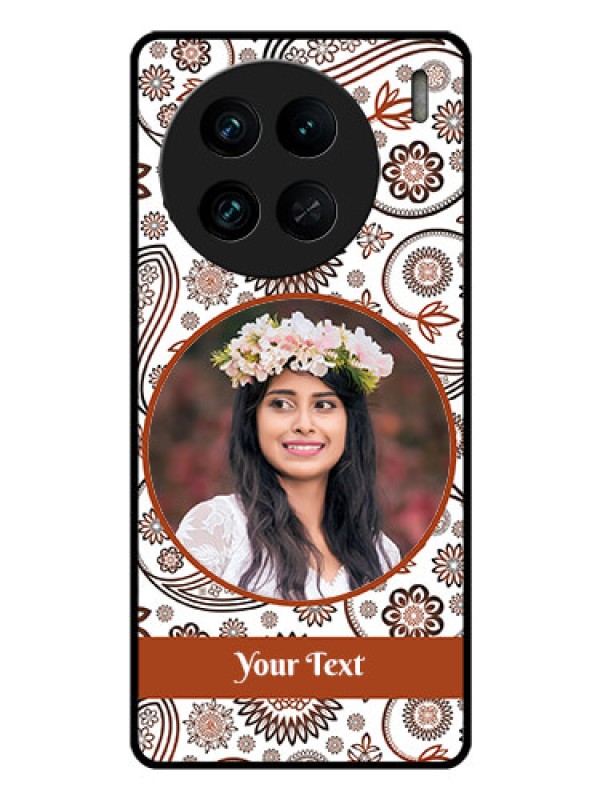 Custom Vivo X90 Pro 5G Custom Glass Mobile Case - Abstract Flower Design