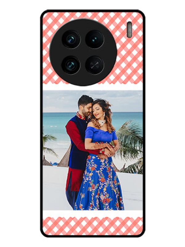 Custom Vivo X90 Pro 5G Personalized Glass Phone Case - Pink Pattern Design