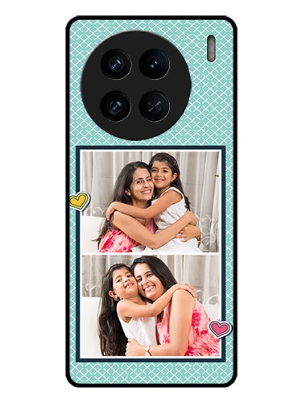 Custom Vivo X90 Pro 5G Custom Glass Phone Case - 2 Image Holder with Pattern Design