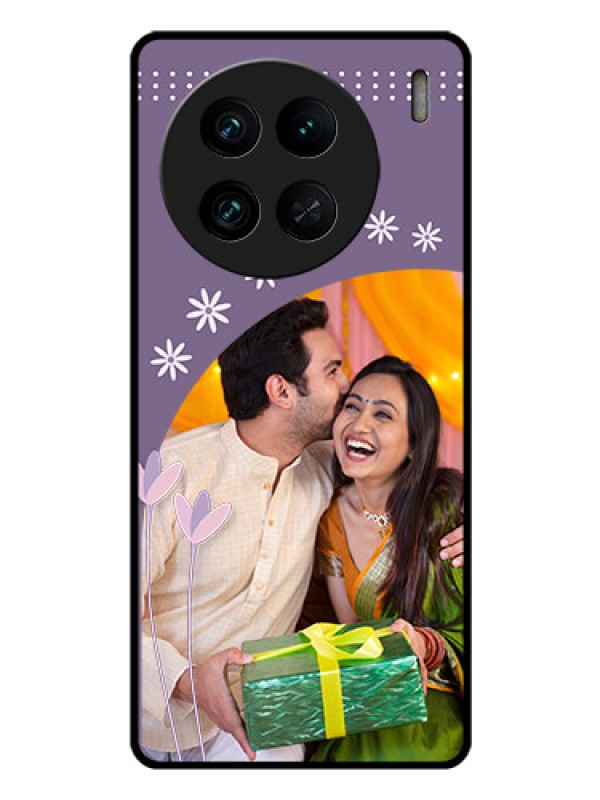 Custom Vivo X90 Pro 5G Custom Glass Mobile Case - Lavender flowers design