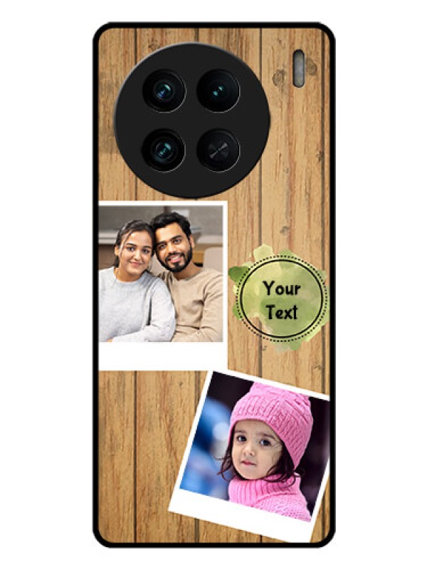 Custom Vivo X90 Pro 5G Custom Glass Phone Case - Wooden Texture Design