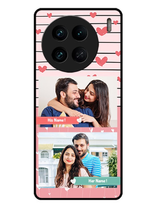 Custom Vivo X90 Pro 5G Custom Glass Mobile Case - Photo with Heart Design
