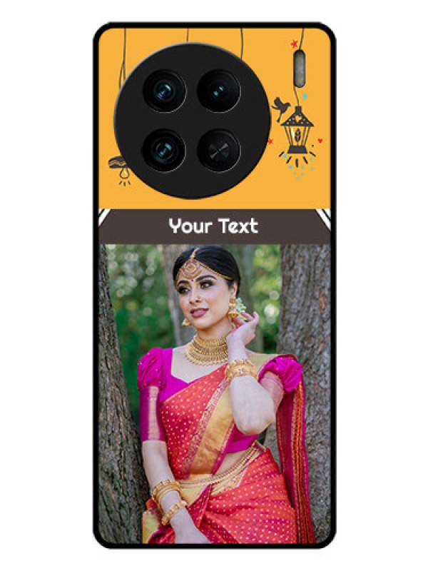 Custom Vivo X90 Pro 5G Custom Glass Mobile Case - with Family Picture and Icons