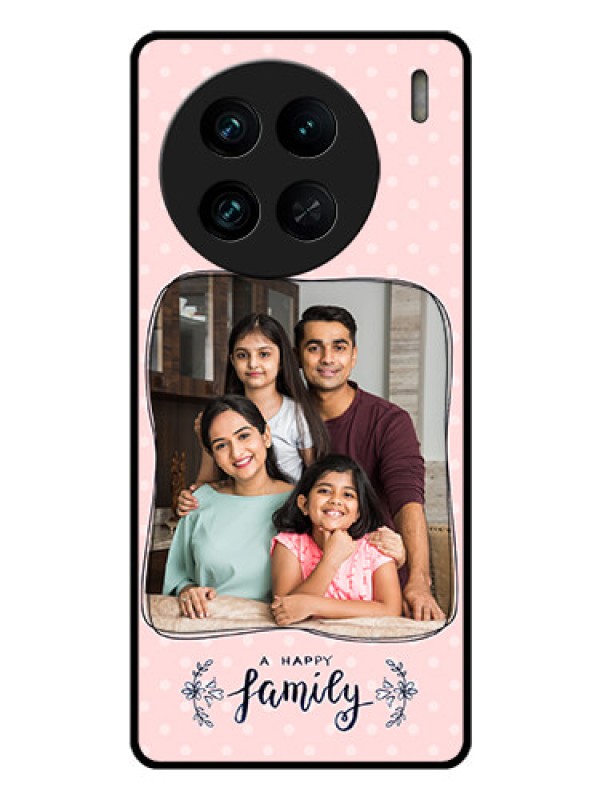 Custom Vivo X90 Pro 5G Custom Glass Phone Case - Family with Dots Design