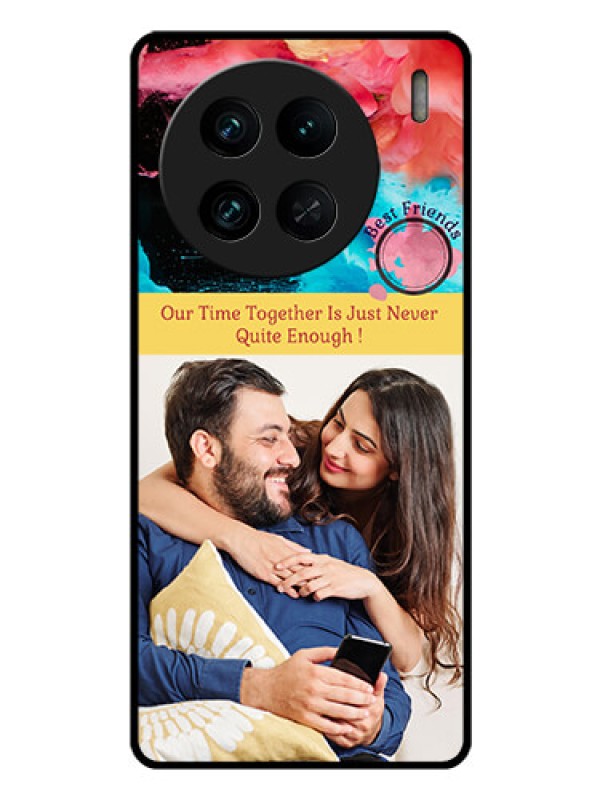 Custom Vivo X90 Pro 5G Custom Glass Mobile Case - Quote with Acrylic Painting Design